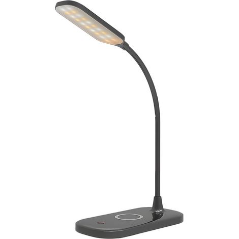Lampe De Bureau LED - Chargeur Sans Fil 10 W - 3 Modes De Couleur 2700 K / 6500 K - Bras Flexible - Pour Chambre D Enfant Bureau Maison Etudiant - 1 Piece (1/5)