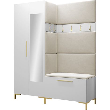 Meuble d'entrée Nomal IX, Manila 02, 196x158x46cm, Disponible, Tissu, Stratifié, Murale, À poser
