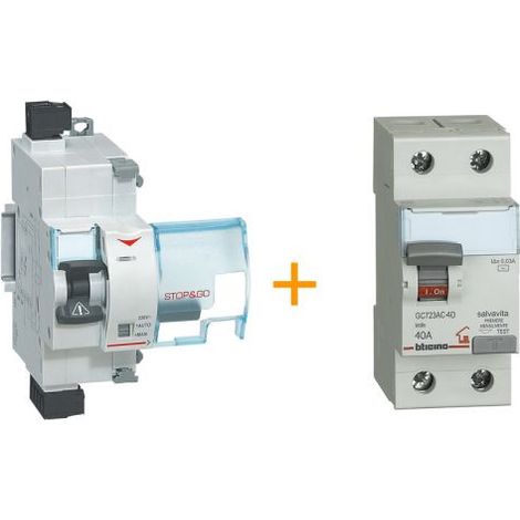 Bticino Salvavita STOP&GO Restart + Interruttore differenziale Classe F - FS80SG FS80SG + GC723F40