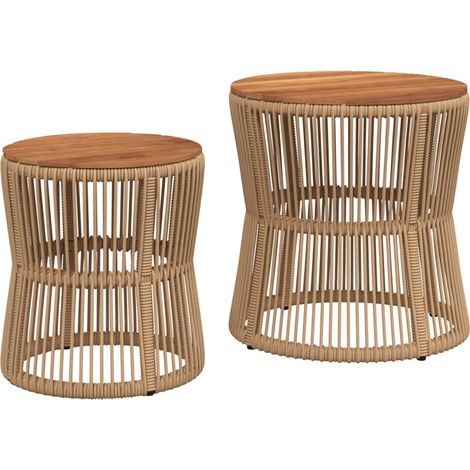 Maison Exclusive - Garten-Beistelltische 2 Stk. mit Holzplatte Be
