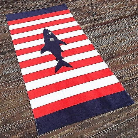 Serviette de plage à capuche pour enfants 100 % coton ultra douce rouge (1/5)