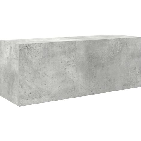 Mobiletto da bagno moderno a parete pratico contenitore 80 x 25 x 30 cm legno composito grigio cemento 020051272