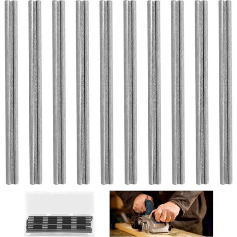 10-teiliges Hobelmesserset, 82-mm-HSS-Hobelmesser, HSS-Hobelmessersatz, Wendehobelmesser, Hartmetall-Elektrohobelset, Wendehobelmesser für Schleifmaschinen (1/5)