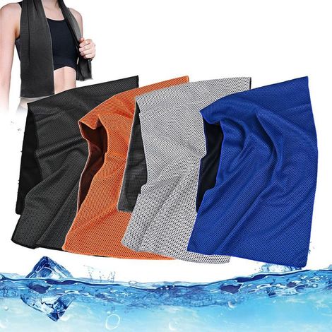 Kühlhandtuch – 30 x 100 cm – Hochdichtes Mikrofasergewebe – Für Outdoor- und Indoor-Sportarten – 4er-Pack mit wasserdichter Tasche (1/5)
