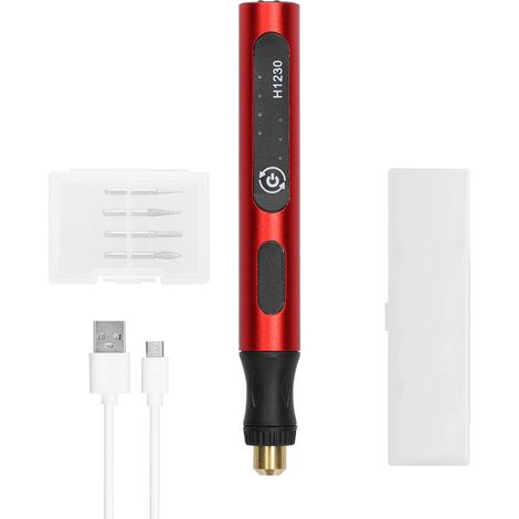 Kompakter elektrischer Schleifstift für Nageldesign, Polieren, Gravieren und Metallbeschriftung, USB-aufladbar, 3 einstellbare Geschwindigkeiten (1/5)
