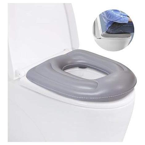 Aufblasbares Toilettensitzkissen, erhöhtes, donut-förmiges Sitzkissen, höhenverstellbarer Toilettensitz, PVC-Material, speziell entwickelt für Erwachsene, ältere Menschen und Menschen mit Behinderunge (1/5)