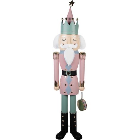 Grande Statue Casse-Noisette Décoration de Noël en Métal Rose 41 x 34 x 174 cm - PANGIVO (1/4)