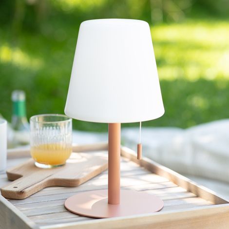 Lámpara de Mesa LED Portátil para Exterior Aluminio con Batería Recargable Epinay Melocotón