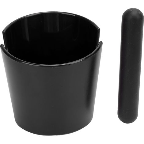 Poubelle à marc de café Plastique Noir Anti-éclaboussures avec barre de frappe amovible et fond antidérapant silencieux pour machine espresso (1/5)