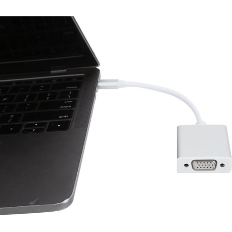 Adaptateur Type-C vers VGA Argent Compact Mâle/Femelle Compatible macOS (1/5)