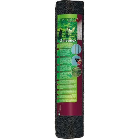 NORTENE Grillage métal plastifié - 0,50 x 10 m/19 x 0,7 mm "Galvanex Plast 19" - triple torsion - Vert (1/5)
