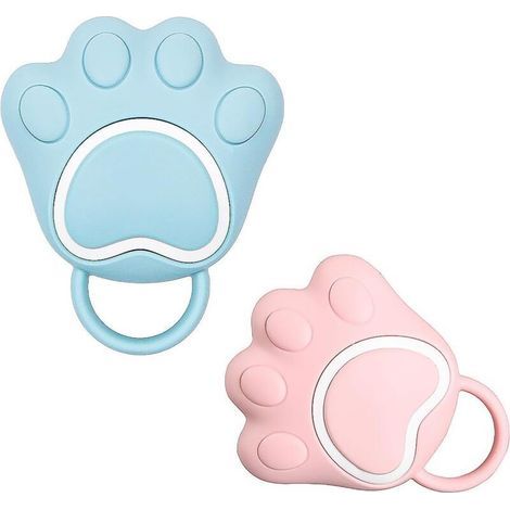 Brosse de bain en silicone pour chien et chat avec distributeur de shampooing - Lot de 2 (Bleu et Rose) (1/5)