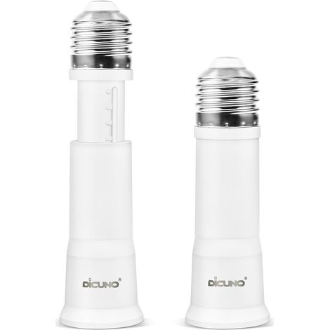 E27 Adaptateur de base 10-13CM Extension Flexible, E27 Prolongateur de douille de lampe standard, Rallonge des ampoule, Adaptateur de support de lampe, Paquet de 2 (1/4)