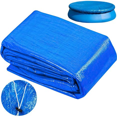 Couverture de Piscine Ronde, Bâche Protection pour Piscine ø 420 cm, Bache Piscine Ronde avec Cordon Serrage, Bache de Piscine Ronde pour Piscines Ronde 183 cm, Coupe-Vent et Anti-Poussière (1/5)
