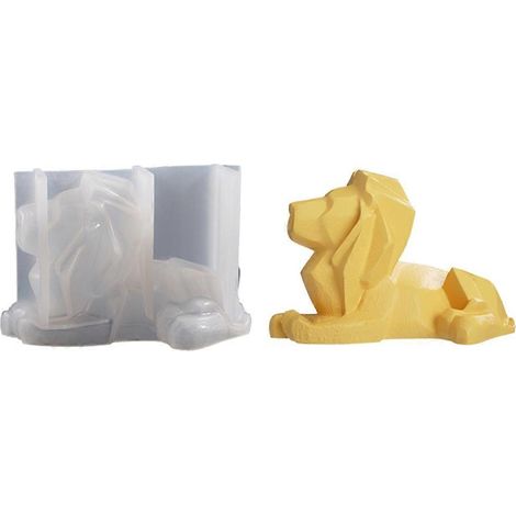 Moule en résine lion, moule en silicone pour bougie d'aromathérapie, moule pour plâtre, ciment et époxy