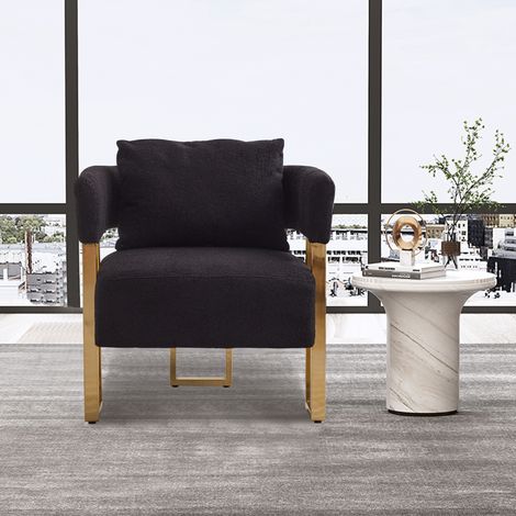 Fauteuil lounge moderne en chenille, siège individuel élégant pour salon chambre balcon (1/5)