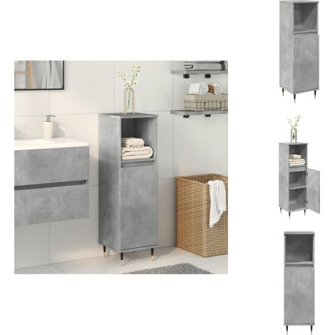 Armoire de salle de bain gris béton 30x30x100 cm - Armoire De Salle De Bain - Armoires De Salle De Bain - Armoire - Meuble De Salle De Bain (1/5)