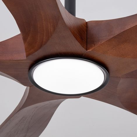 Ventilador de techo con luz de 52 pulgadas, 5 aspas de madera, 3CCT, mando a distancia DESVIAE (1/4)