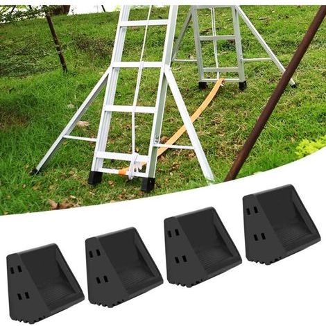 Pieds d'échelle - 4Pcs Pieds antidérapants Housse Tapis de Pied d'échelle en Caoutchouc Accessoires d'échelle Pliante (1/5)