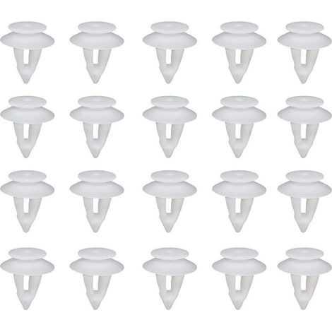 TRADE SHOP - Kit 40pz Clip Di Fissaggio Pannello Automatico Rivetti Plastica Ganci Auto Bianco - (1/5)