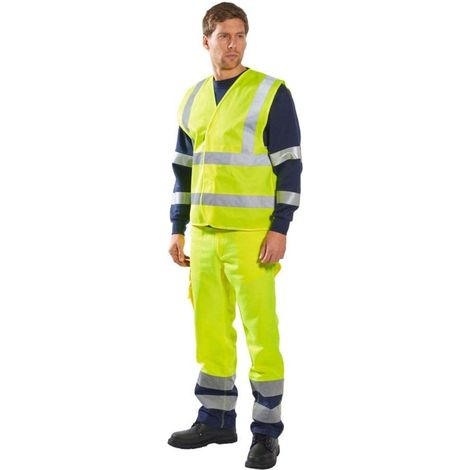 Gilet ad alta visibilità con imbracatura e doppio cinturino giallo 4XL/5XL (1/5)