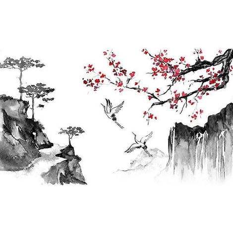 Ensemble d'autocollants muraux représentant des paysages de montagne (1/5)