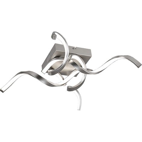 Intreccio - Plafonnier Led 40W 4000K Nickel Satiné Ip20, Design Moderne Pour Intérieurs - Groupe Rossini - Plafonnier Pour Milieu Résidentiel (1/5)