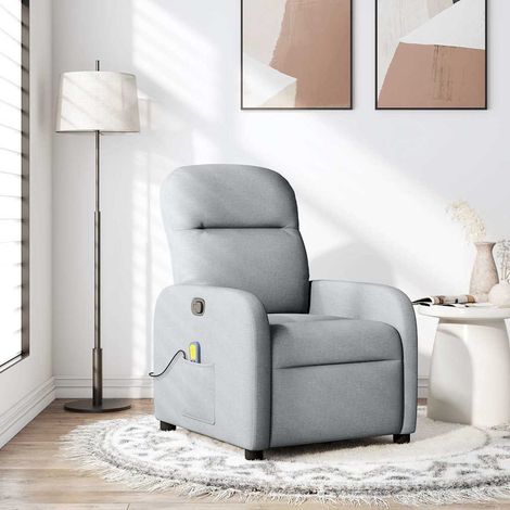 Massagesessel Hellgrau Stoff vidaXL (1/5)