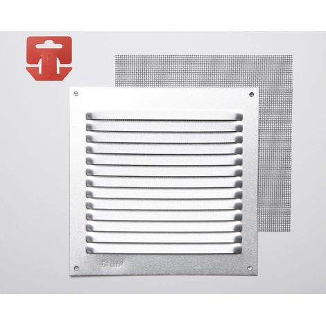 Gitter mit Fliegengitter aus Aluminium 0,6 Naturfarbe 150x150mm (g)