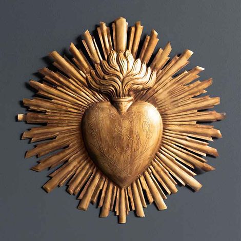Grand Ex-voto flammes fer doré 30x2x30cm (1/3)