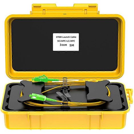 Boîtier de câble de lancement OTDR à fibre optique, anneau de fibre optique, boîtier de câble de transmission OTDR, éliminateur de zone morte 300M SC/APC-LC/APC (1/5)