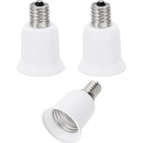 E17 vers E26/E27 Lumière Douille Adaptateur, Adaptateur de douille, 3pcs Lampe Support Convertir Vis Base Convertisseur pour Halogène CFL Lumière Ampoule, Blanc (1/5)