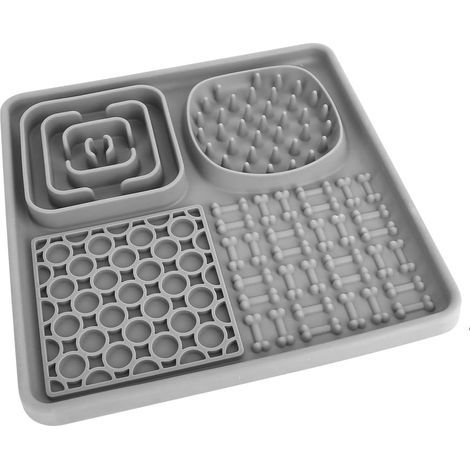 Tapis de Nourriture pour Chien, Tapis de Fuite en Silicone, sans BPA, Gamelle Anti Glouton, Toilettage Chien et Dressage (1/5)