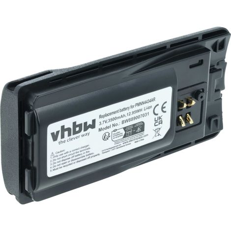 vhbw Akku Ersatz für Motorola PMLN6394A, PMLN6394, MNN4453AR, PMNN4434, PMNN4434A für Funkgerät, Walkie Talkie (3500 mAh, 3,7 V, Li-Ion)