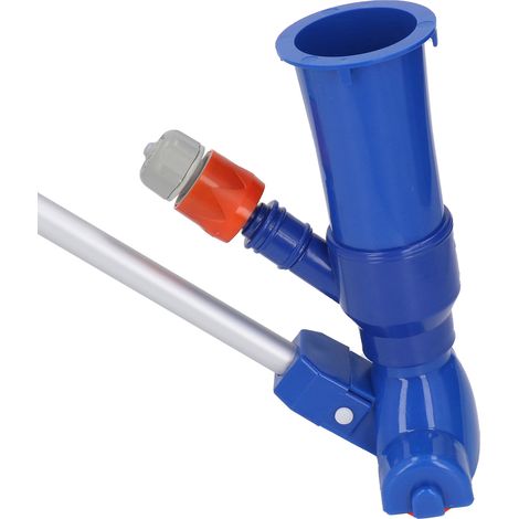 Petit aspirateur de bassin portable avec poignée en aluminium en 5 parties et sac en nylon à mailles fines pour spas et jacuzzis, bleu, conforme aux normes européennes (1/5)