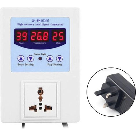 Hochpräziser digitaler Thermostat mit Sensor, Wechselstrom 110–240 V – Vereinigtes Königreich
