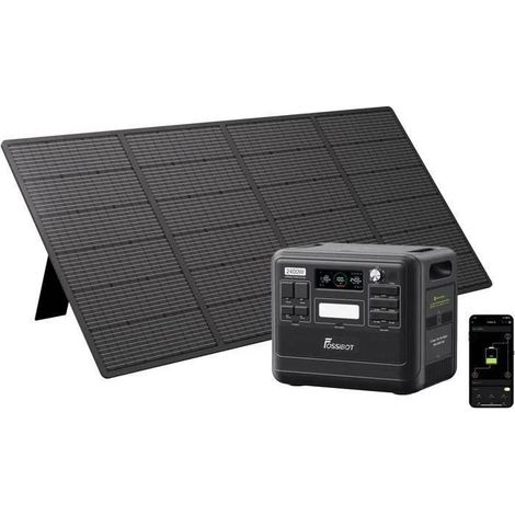2400W 2048Wh LiFePO4 Power Station, FOSSiBOT F2400 Portable Electric Generator + 400W Solar Folding Panel Home Camping RV
