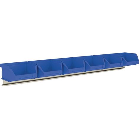 Cassetta portaoggetti aperta frontale H50xB602xT100mm in acciaio zincato con cassette portaoggetti frontali aperte 6 x MK6 blu MAUSER