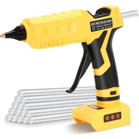 Zoternen Pistolet à Colle 100W Sans Fil Compatible pour 20V MAX Batterie, Pistolet à Colle à Chauffage Rapide Avec 20 Bâtons de Colle PCS pour le Bricolage Artisanat et Réparations Rapides(Sans Batter (1/5)