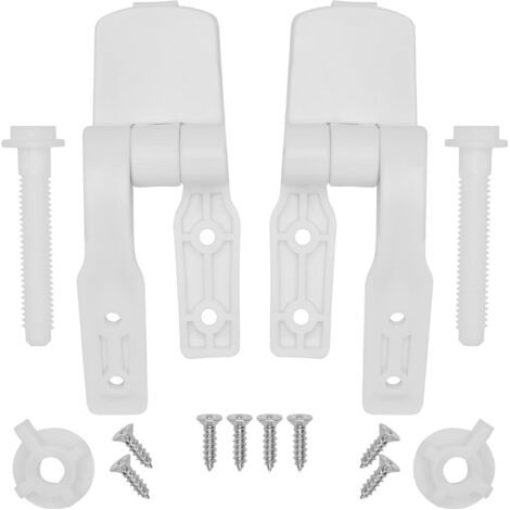 Charnière de rechange pour abattant WC en plastique blanc robuste - Solution de remplacement facile (1/4)