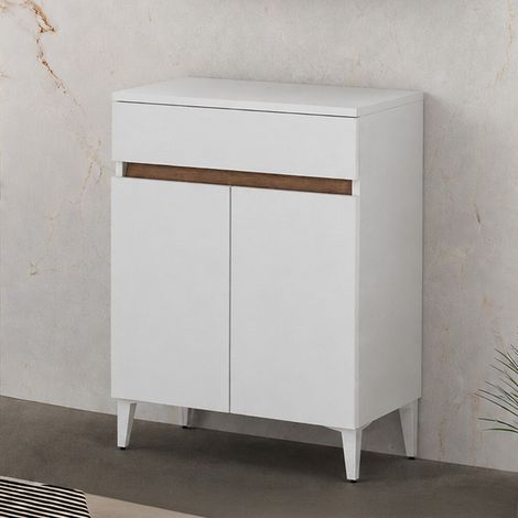 Mobile bagno multiuso 60 cm bianco due ante e 1 cassetto Kleo (1/5)