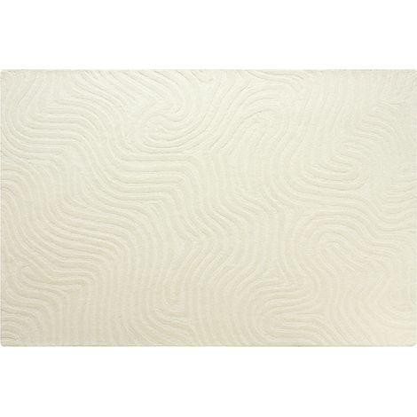 Tapis en relief 100% laine tufté main - 160 x 230 cm - Ivoire - 2100g/m² - NEORA (1/5)