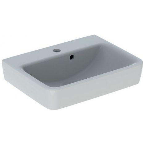 GE Renova Plan Lavabo, 50x38cm avec trou central, avec trop-plein, blanc (1/4)
