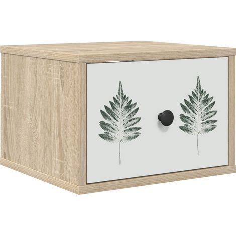 Maison Exclusive - Mobiletto da comodino a parete HANAU Rovere Sonoma (1/5)