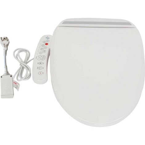 Asiento de inodoro inteligente, agua caliente, temperatura regulable, BLANCO (1/2)
