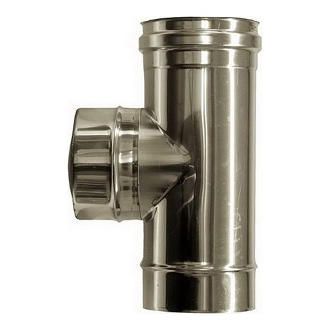 Raccordo T 90 canna fumaria DN 300 tubo acciaio inox 316