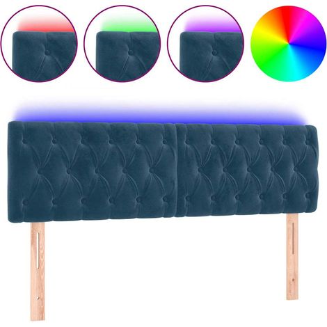 Maison Exclusive - Cabecero con LED de terciopelo azul oscuro 144 (1/5)