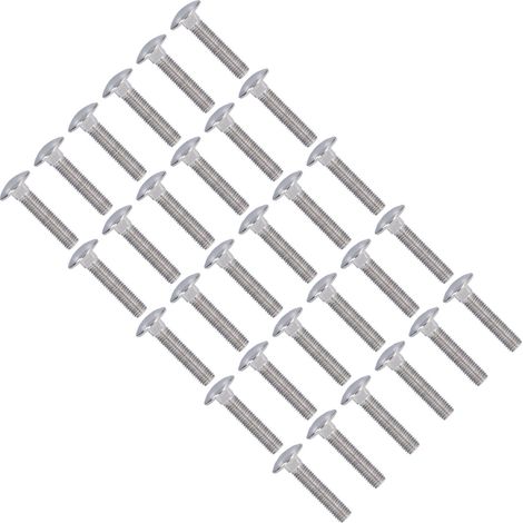 Boulons à tête bombée M10x45, 30 pièces, acier inoxydable A2-70, collet carré, pour machines et assemblages mécaniques. (1/5)
