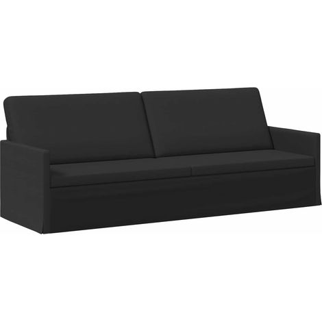 3 Seater Sofa Black 220 x 81 x 82 cm Fabric vidaXL