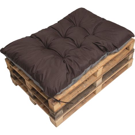 Coussin de palette 120x80cm, coussins de banc Marron, coussin de palette, coussin de jardin, coussin extérieur/intérieur, coussins de canapé